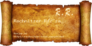 Rechnitzer Róza névjegykártya